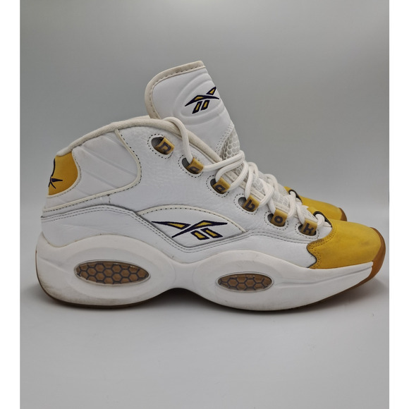 Size 9.5 - Reebok Question Mid Yellow Toe - FX4278 - Picture 6 of 9